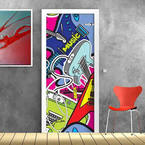 Porta Music graffiti - 60 cm / 200 cm Tijdelijk Beschikbaar