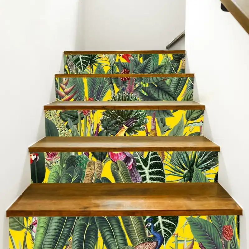 Dagaanbieding Adesivi per Scale Rain forest - 17 cm / 5 fasce da 80 cm / Fantasia A