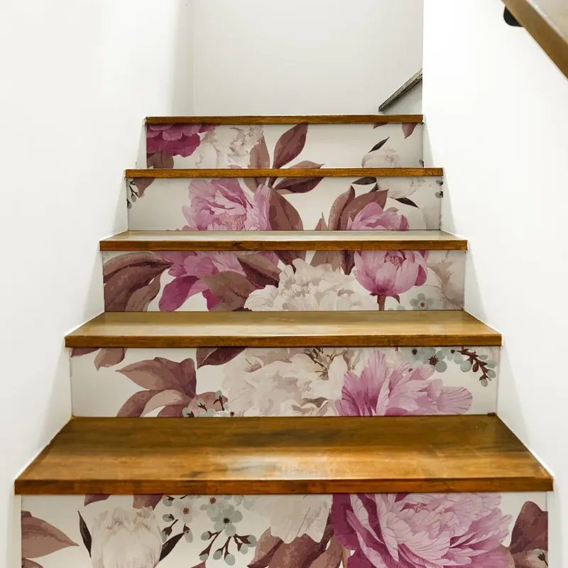 Adesivi per Scale Fiori delicati - 17 cm / Fantasia A / 5 fasce da 80 cm Lage Kosten
