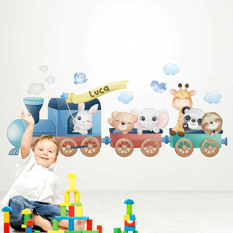 Exclusieve Aanbieding Personalizza il trenino zoo - 100x30 cm