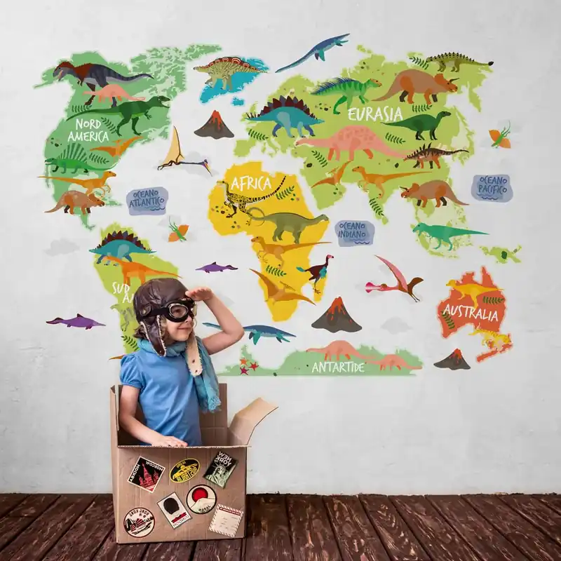 Il mondo dei dinosauri - 120x100 cm Gecertificeerd