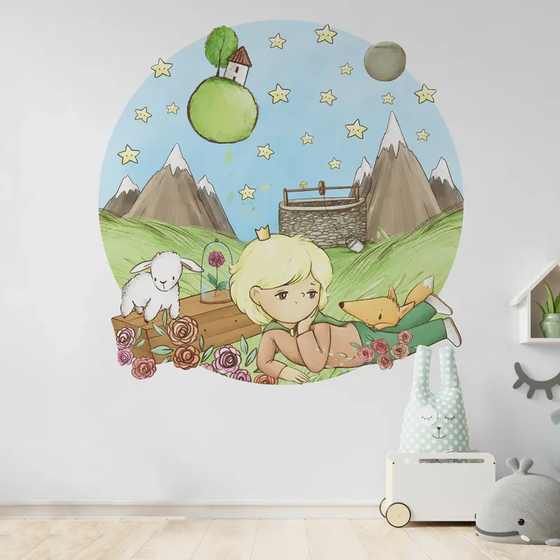 Cerchio Piccolo Principe tra le stelle - 60x60 cm Gereduceerde Prijs