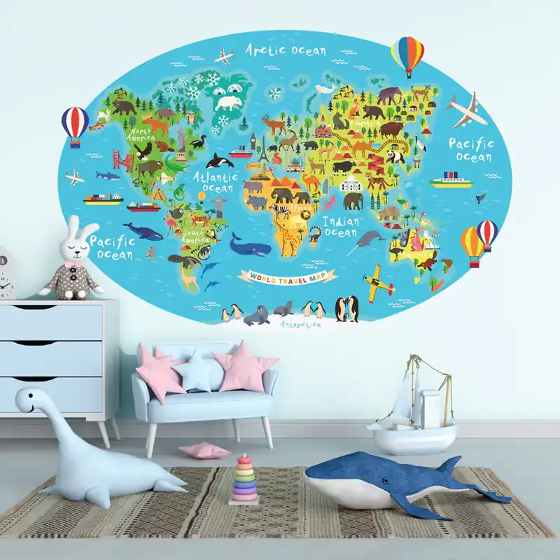 Planisfero blu - 60x40 cm Koop Vandaag