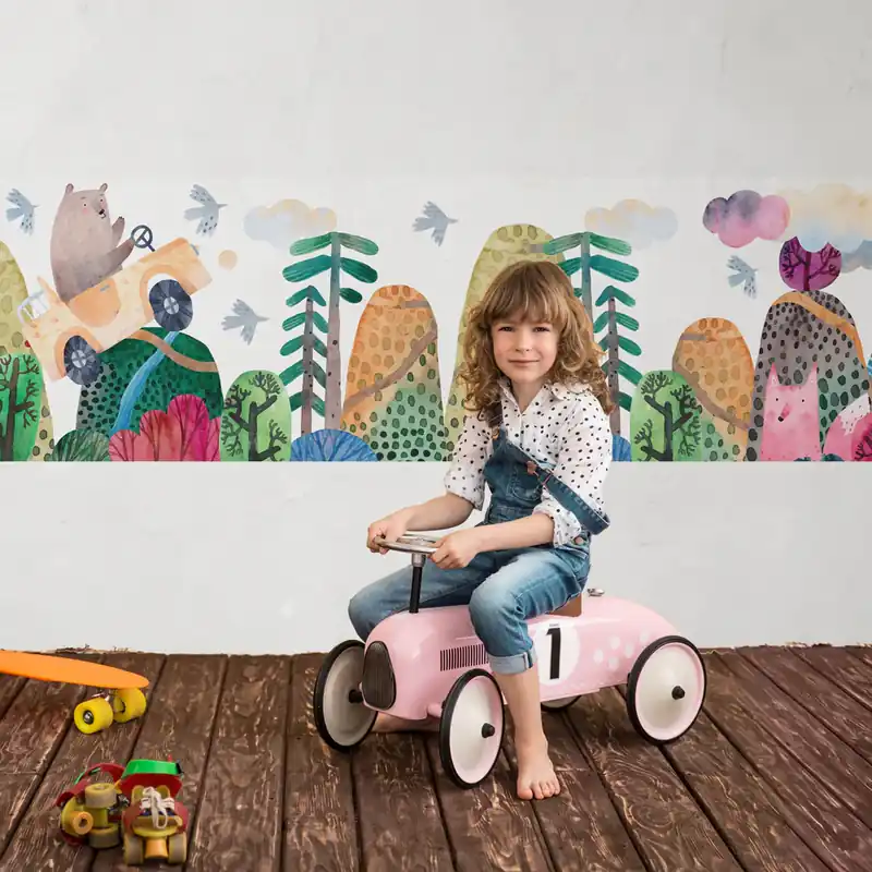 Fascia In macchina nel bosco - 120x30 cm Gratis Retour