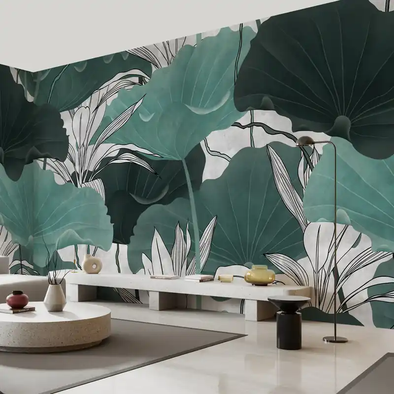 Carta da parati Giardino di loto - TNT Effetto Muro / 100x300 cm Lage Prijs