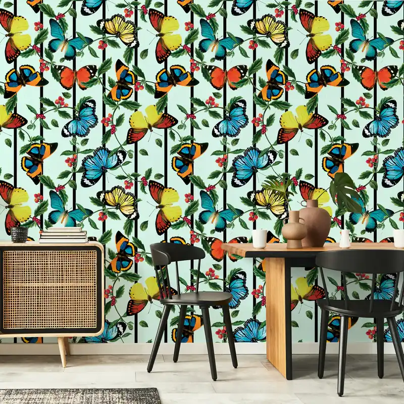 Laatste Versie Casa di farfalle Rotolo Carta da Parati - Finitura Liscia / 50x300 cm
