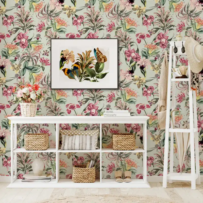 Giardino selvatico Rotolo Carta da Parati - Finitura Liscia / 50x700 cm Meest Verkocht