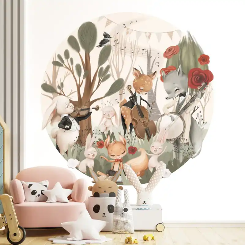 Flitsaanbieding Cerchio Musicisti del bosco - 60x60 cm