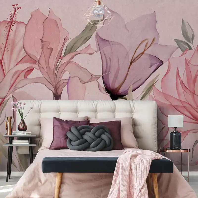 Bestseller Carta da parati Ethereal - Rosa / TNT Effetto Muro / 100x300 cm