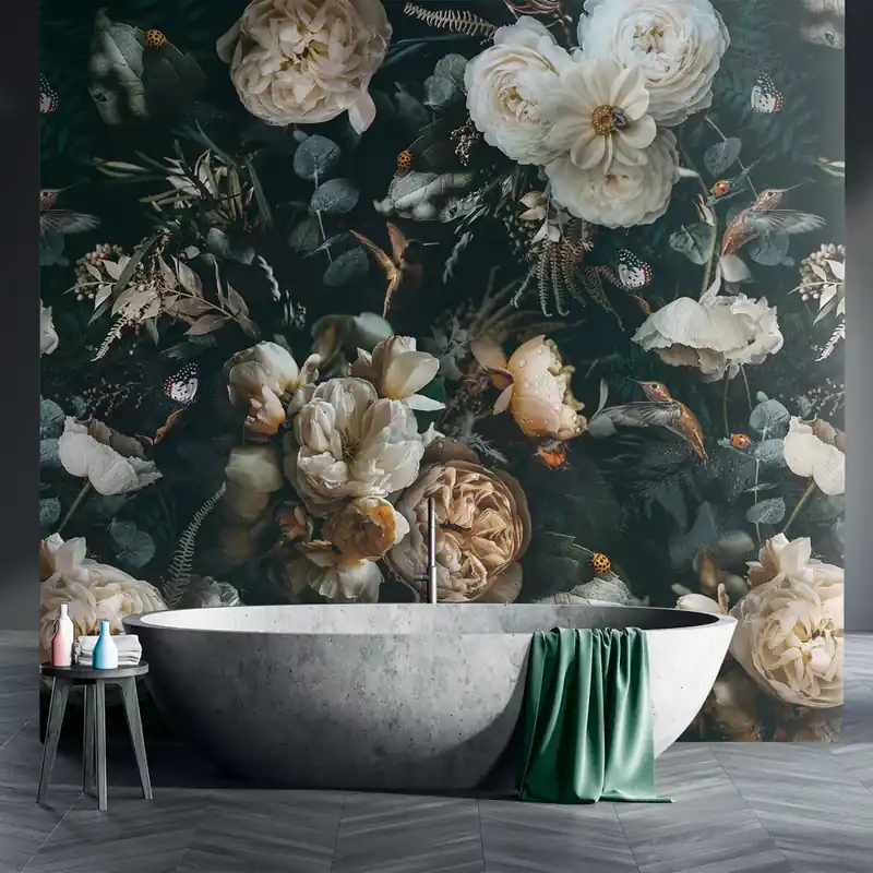 Carta da parati in Fibra di Vetro Rose - 100% Fibra di vetro / 95x300 cm Korting