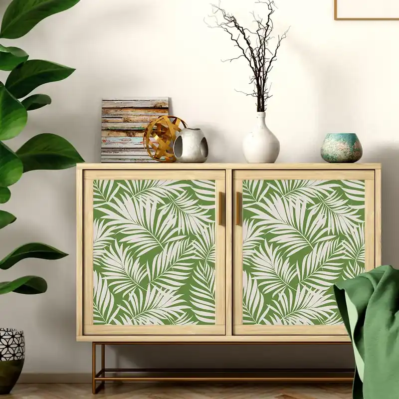 Beperkte Voorraad Pellicola adesiva Palme grafiche - 40x200 cm / Verde