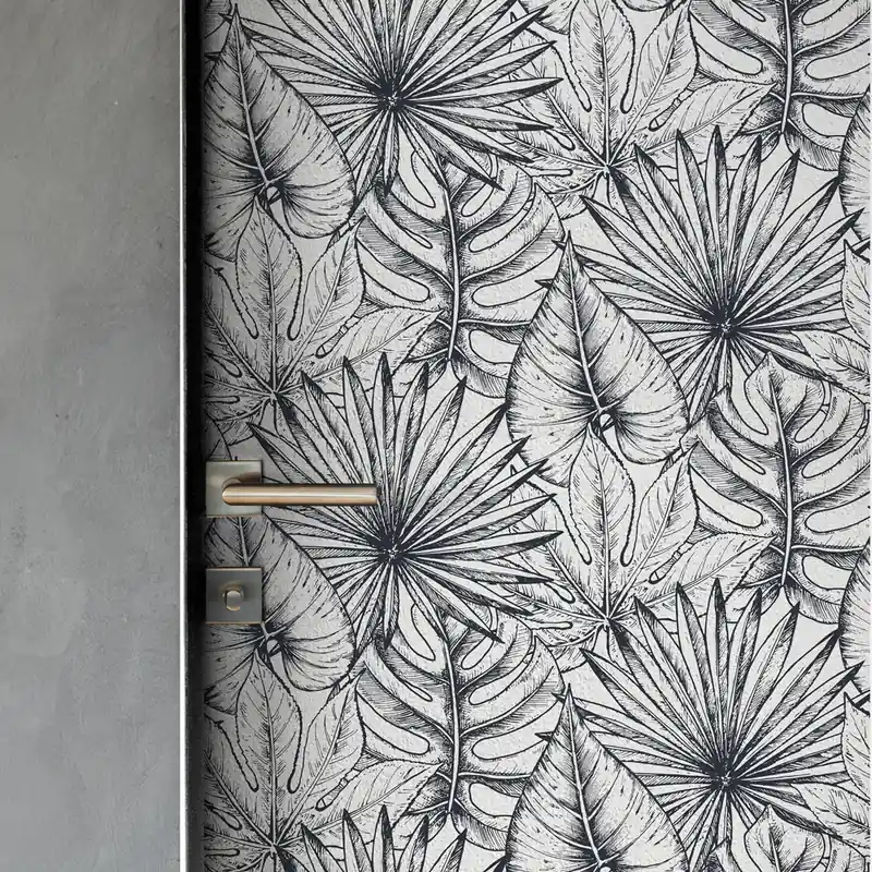Goedkoop Pellicola adesiva Giungla Bianco & Nero - 40x200 cm