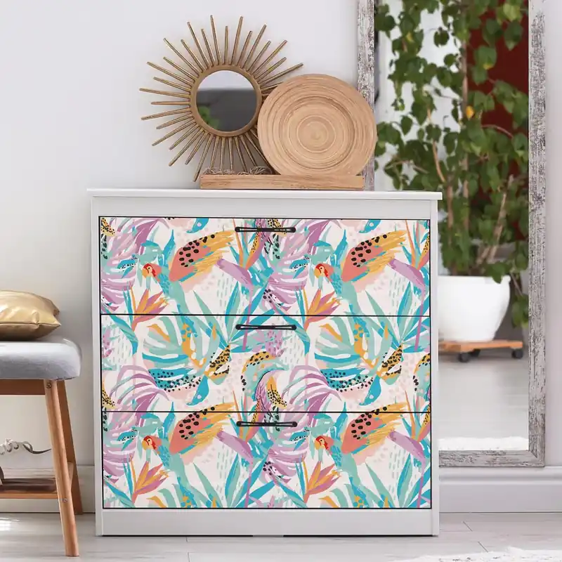Direct Verzonden Pellicola adesiva Tropical parrot - 40x200 cm