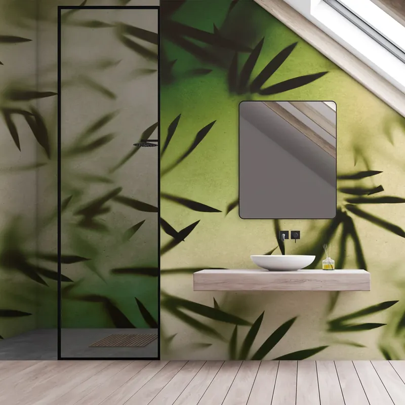 Carta da parati in Fibra di Vetro Bamboo - Verde / 100% Fibra di vetro / 95x300 cm Gereduceerde Prijs