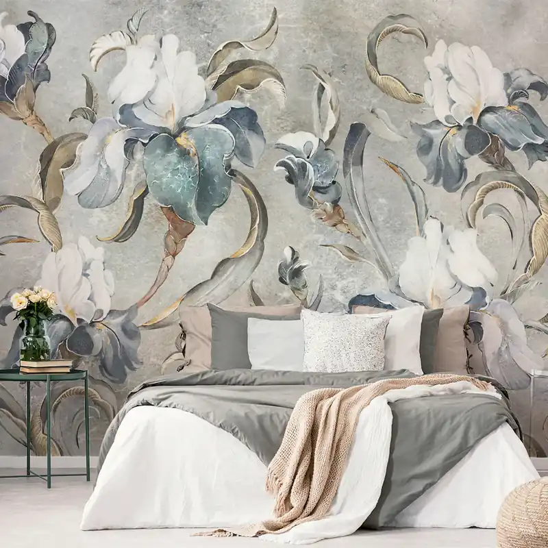 Actieprijs Carta da parati Iris - Grigio / TNT Effetto Muro / 100x300 cm