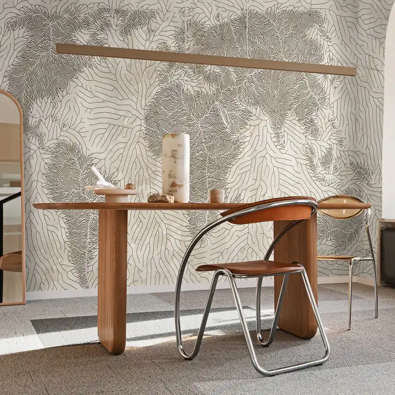 Weekendaanbieding Carta da parati Cartografia - Beige / TNT Effetto Muro / 300x300 cm