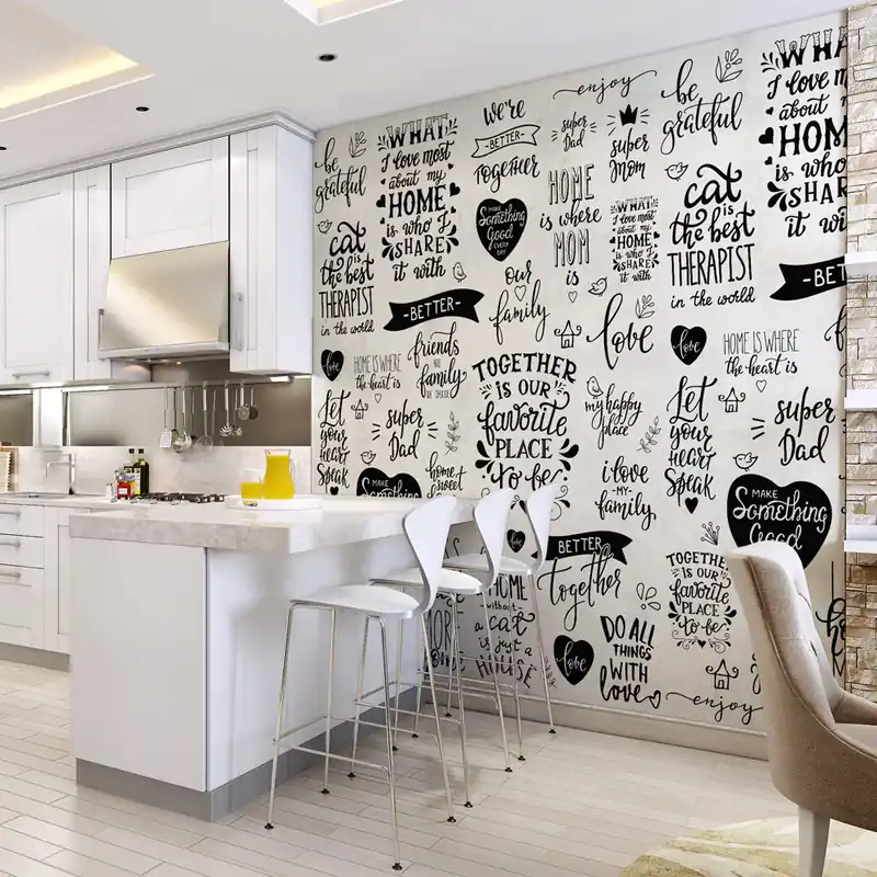 Laatste Kans Carta da parati in Fibra di vetro Aforismi famiglia - 100% Fibra di vetro / 95x300 cm