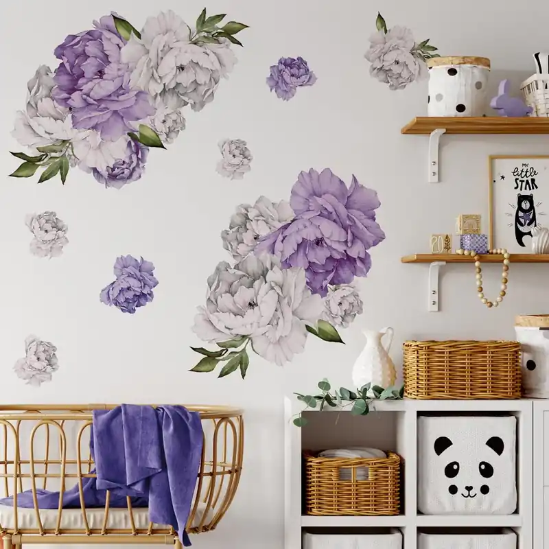 Bicolor Violet Peonies - 120x40 cm Speciale Aanbieding