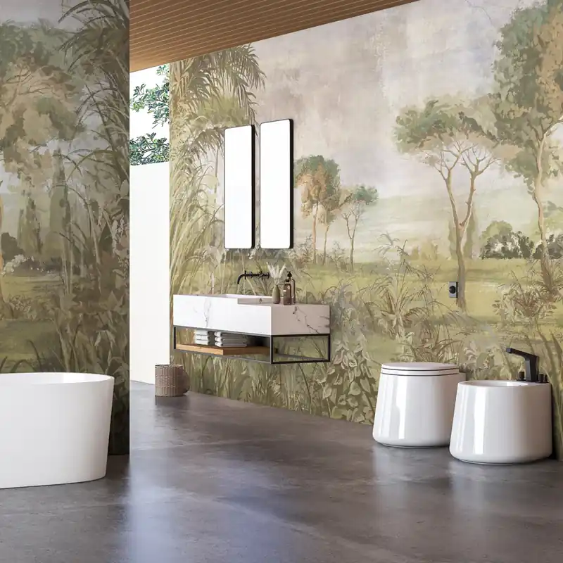 Carta da parati in Fibra di Vetro Toscana Garden - 100% Fibra di vetro / 95x300 cm Weekendaanbieding