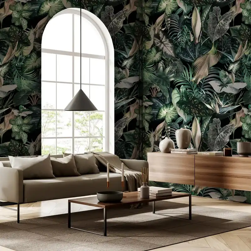 Carta da parati Flora selvaggia - Verde / TNT Effetto Muro / 100x300 cm Aanbieding
