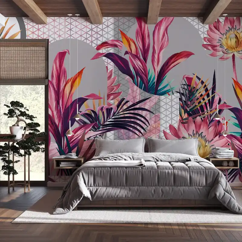 Beste Prijs Carta da parati Eleganza floreale - TNT Effetto Muro / 100x300 cm