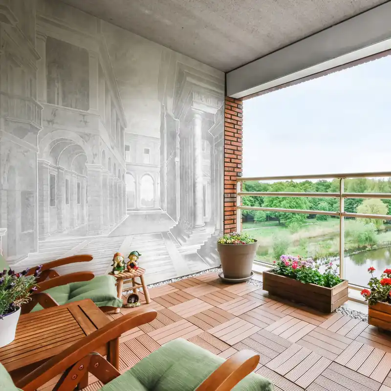 Goedkoop Carta da parati in Fibra di Vetro Cortile romano - 100% Fibra di vetro / 95x300 cm