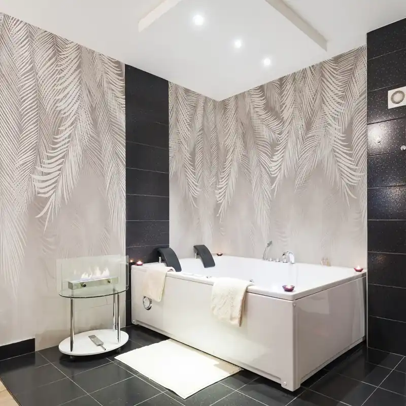Laatste Versie Carta da parati in Fibra di Vetro Chic palms - 100% Fibra di vetro / 95x300 cm