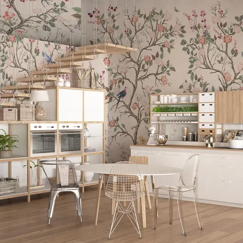 Carta da parati in Fibra di Vetro Roseto d‘Oriente - Salvia / 100% Fibra di vetro / 95x300 cm Hoge Kwaliteit