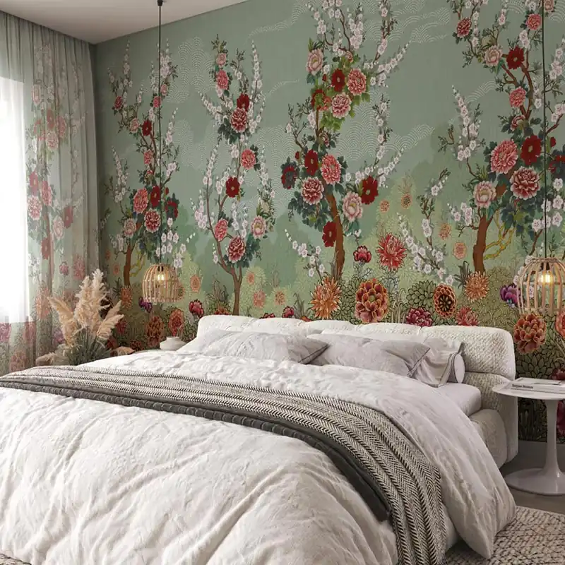 Carta da parati Sognando l‘Asia - Beige / TNT Effetto Muro / 100x300 cm Betrouwbaar