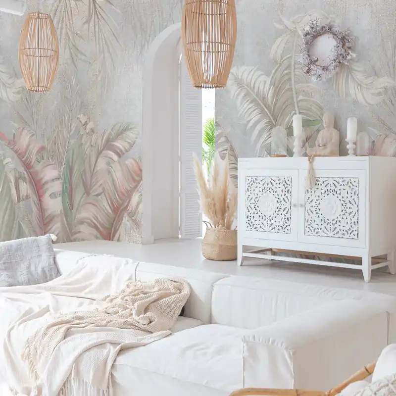Beste Prijs Carta da parati Tropic pastel - TNT Effetto Muro / 100x300 cm