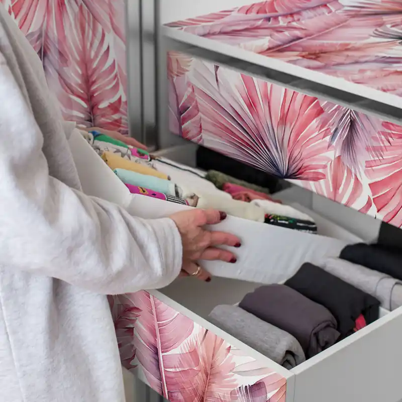 Korting Pellicola adesiva Pink Palms - 40x200 cm
