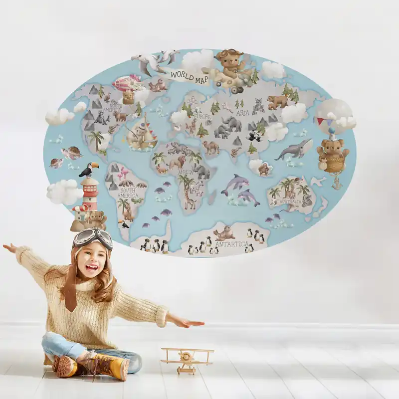 Planisfero degli animali - 120x80 cm Flitsaanbieding