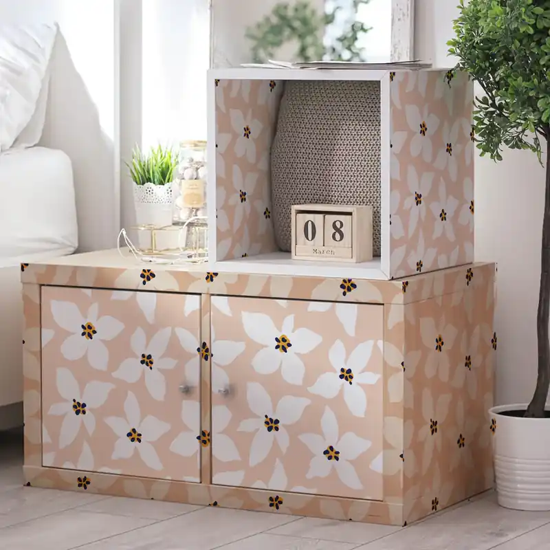Pellicola adesiva Soft Floral Shapes - 40x200 cm Laatste Kans