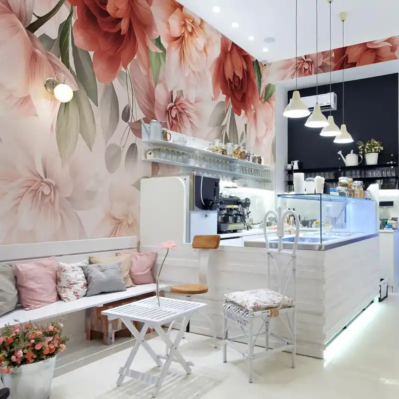 Carta da parati in Fibra di Vetro Enchanted Peonies - 100% Fibra di vetro / 95x300 cm Seizoensaanbieding