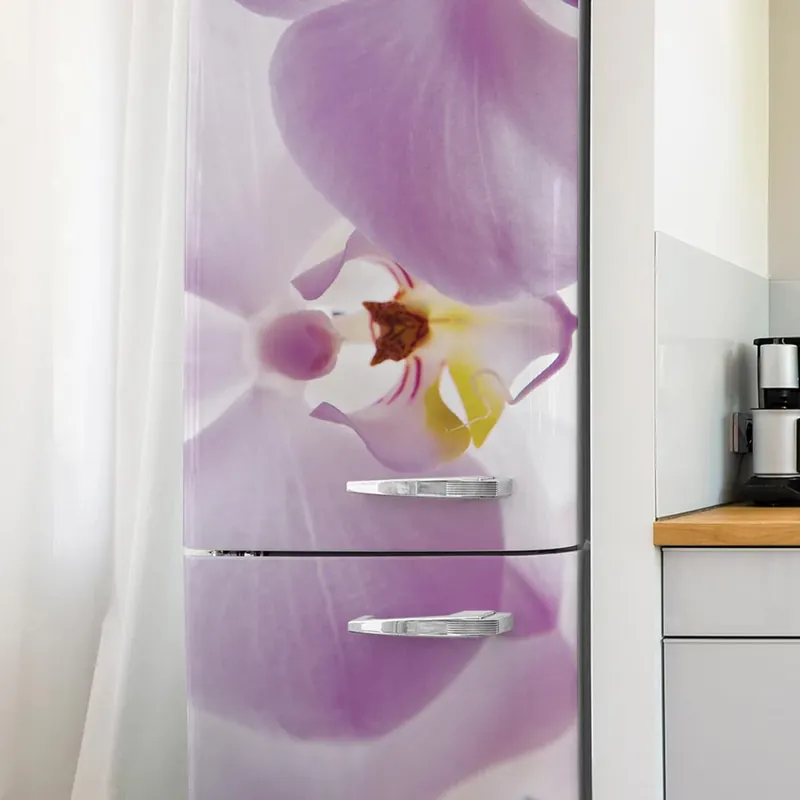 Betaalbaar Adesivo per Frigo Violet Garden - 60 cm / 160 cm