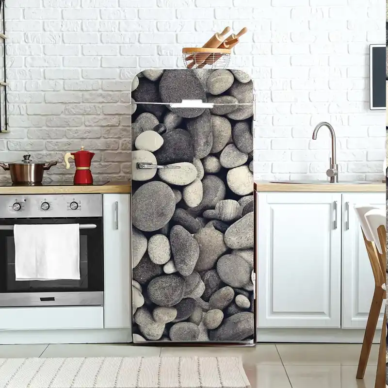 Flitsaanbieding Adesivo per Frigo Pietre grigie - 60 cm / 160 cm