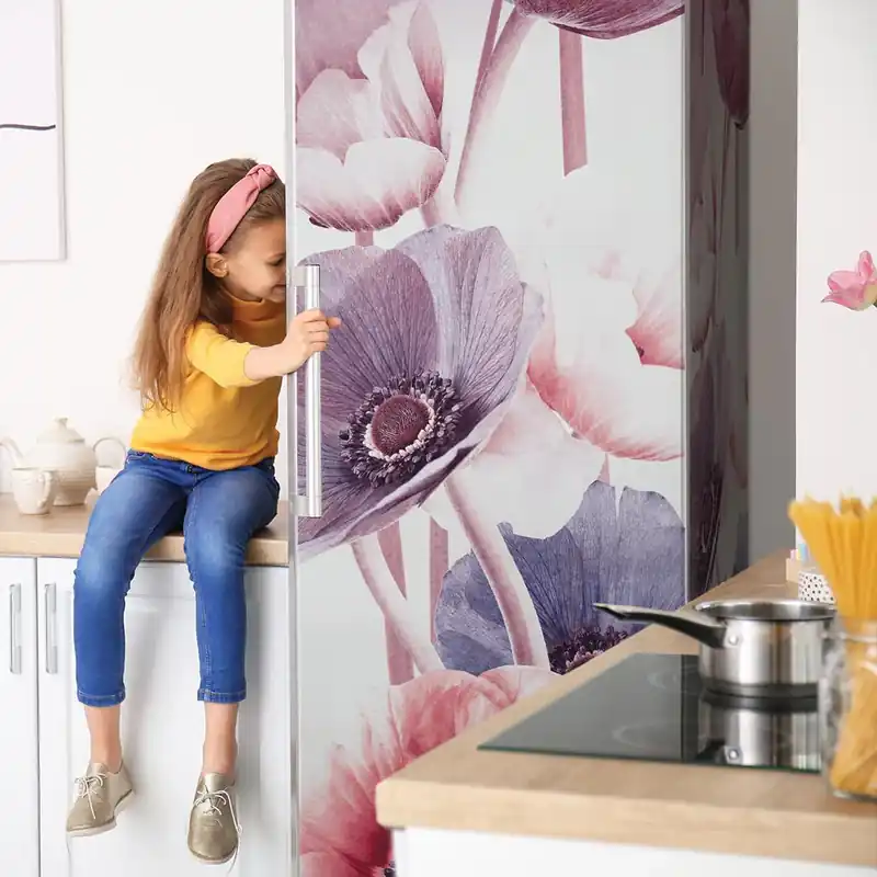 Uitverkoop Adesivo per Frigo Pink Floral Vibes - 60 cm / 160 cm