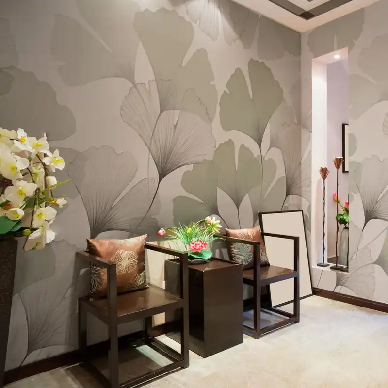 Koopje Carta da parati Ginko Essential - Salvia / TNT Effetto Muro / 100x300 cm