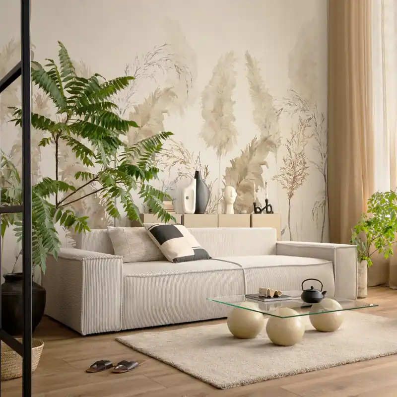 Carta da parati Erba delle Pampas - TNT Effetto Muro / 100x300 cm Beste Prijs