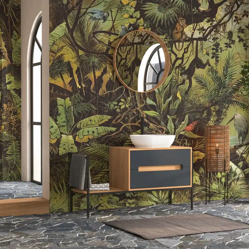 Premium Carta da parati in Fibra di vetro Arte tropicale - 100% Fibra di vetro / 95x300 cm