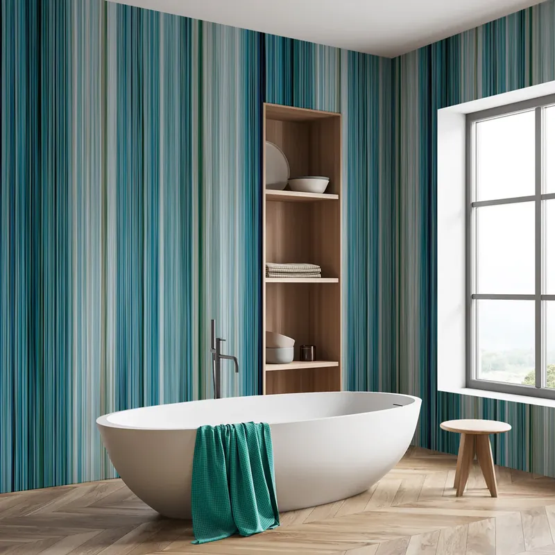 Exclusieve Aanbieding Carta da parati in Fibra di Vetro Blue stripes - 100% Fibra di vetro / 95x300 cm