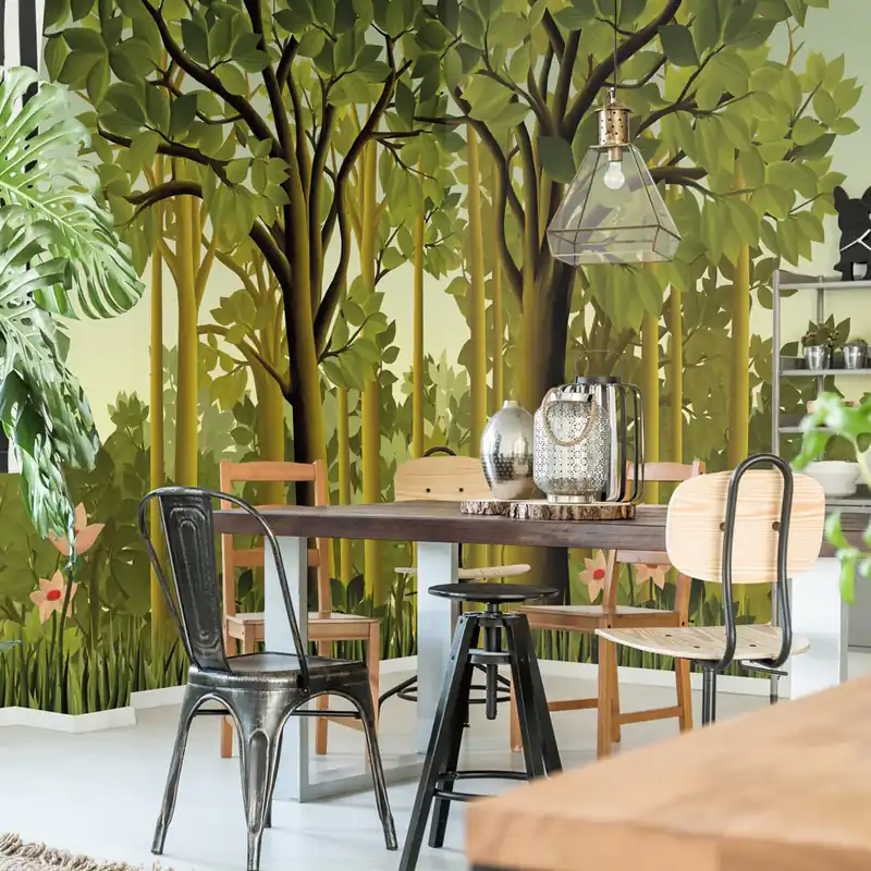 Carta da parati Foresta naif - TNT Effetto Muro / 100x300 cm Bestseller
