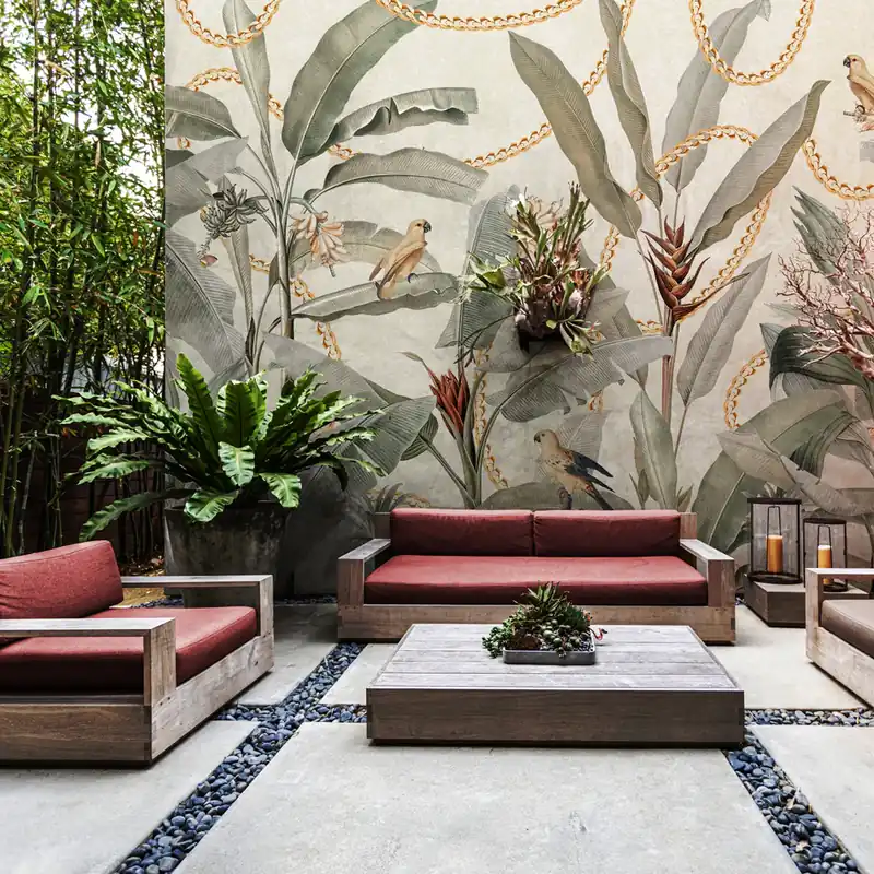Carta da parati in Fibra di vetro Tropicananas - 100% Fibra di vetro / 95x300 cm Gereduceerde Prijs