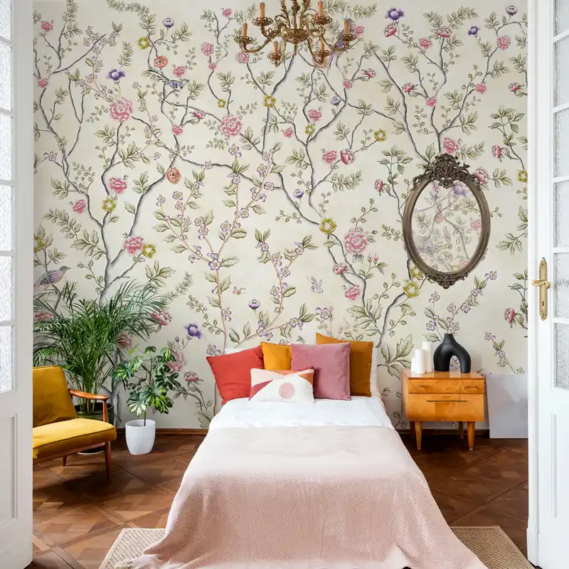 Carta da parati Chinoiserie orientale - TNT Effetto Muro / 100x300 cm Alleen Vandaag