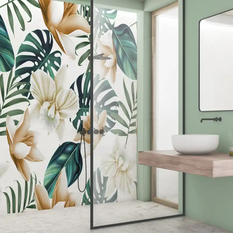 Carta da parati in Fibra di Vetro Tropical flower - 100% Fibra di vetro / 95x300 cm Nieuw