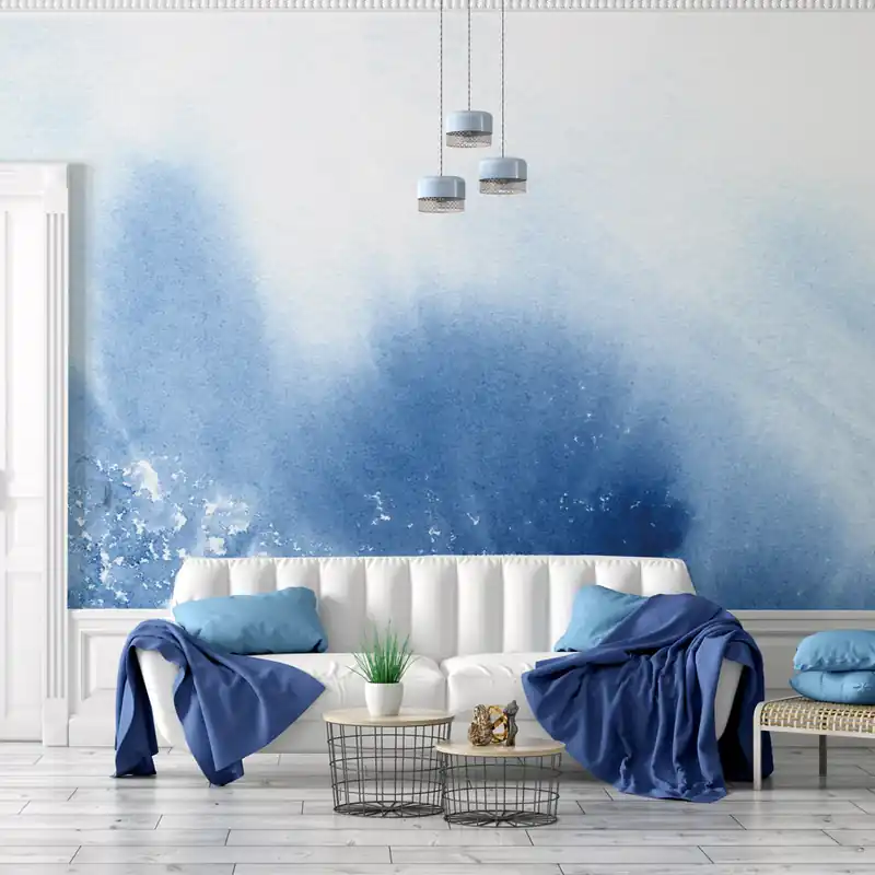 Carta da parati Blu indaco - TNT Effetto Muro / 100x300 cm Finale Uitverkoop