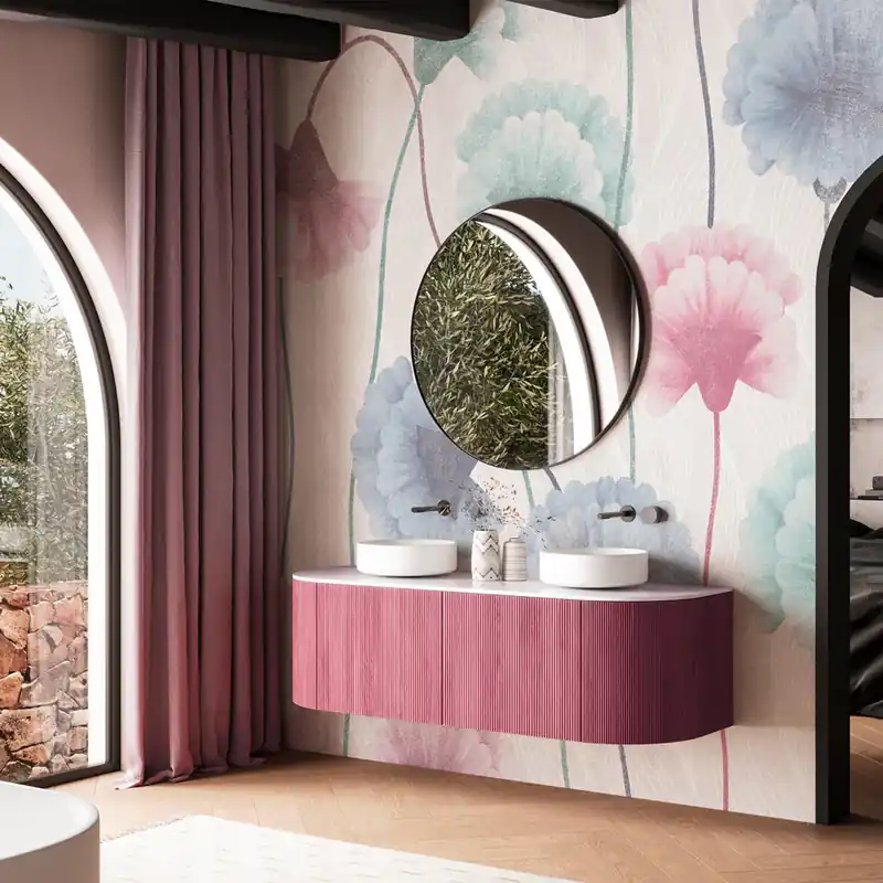 Beperkte Voorraad Carta da parati in Fibra di Vetro Dipinto floreale - 100% Fibra di vetro / 95x300 cm