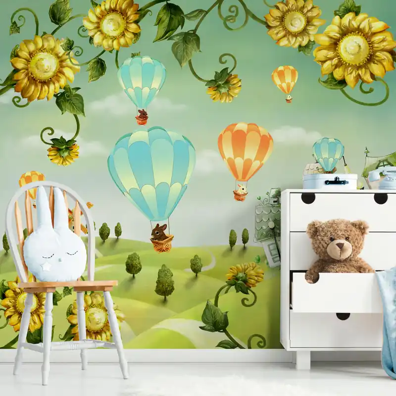 Carta da parati Hot air balloons - Carta da parati liscia / 100x300 cm Korting