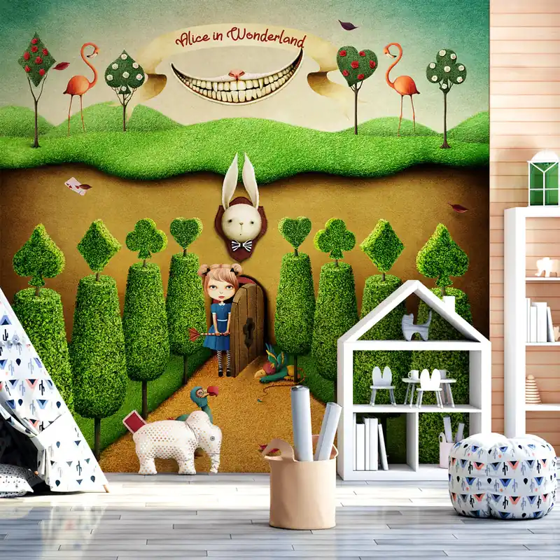 Express Levering Carta da parati Alice esce dalla porta - Carta da parati liscia / 100x300 cm