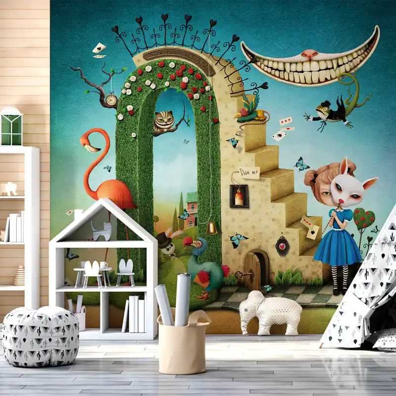 Populair Carta da parati Alice nel suo mondo magico - Carta da parati liscia / 100x300 cm